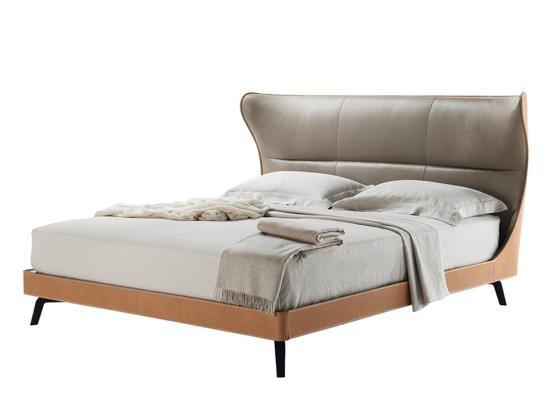 MAMY BLUE BED Letto, retro testata in pelle - Poltrona Frau