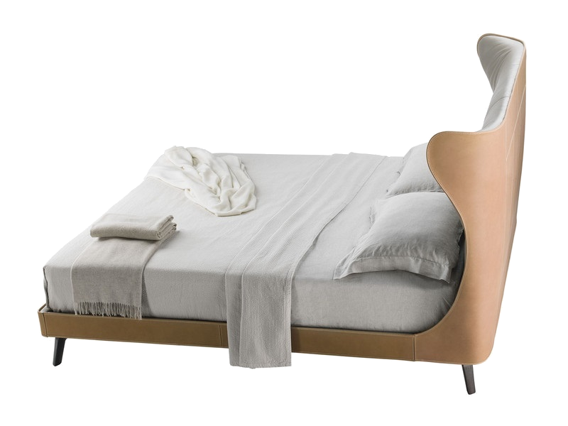 MAMY BLUE BED Letto, retro testata in pelle - Poltrona Frau