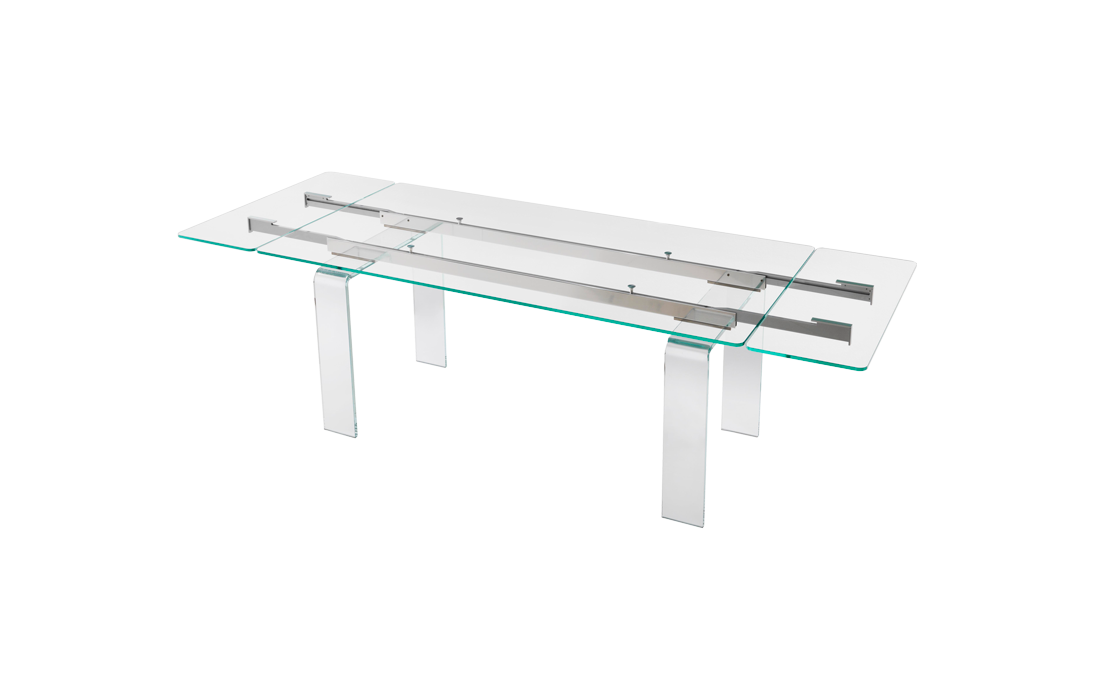 NEW PLANO Tavolo allungabile in cristallo - Riflessi