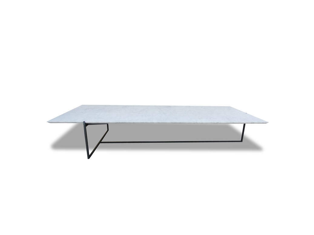 ICARO Tavolino rettangolare - Piano in Marmo Bianco Gioia Rigato - Baxter