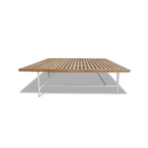 SOLARIA Tavolino quadrato - 120x120 - Piano singolo in Teak - Poltrona Frau