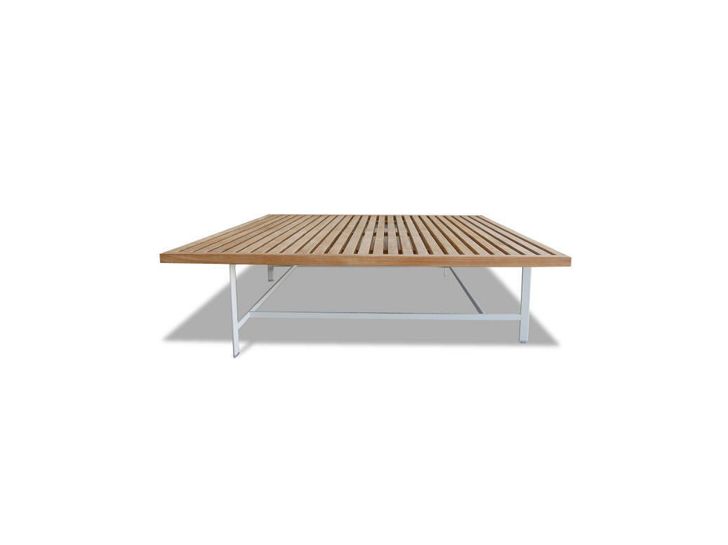 SOLARIA Tavolino quadrato - 120x120 - Piano singolo in Teak - Poltrona Frau