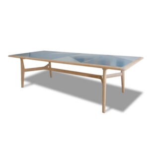 THE SECRET GARDEN Tavolo da esterno -  Struttura Teak Naturale - Piano Pale Green/Deep Green - Poltrona Frau